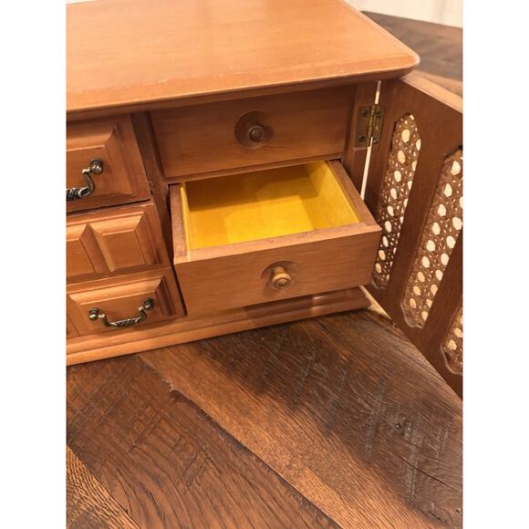 Vintage Tundra Jewelry Box 8 Drawer Wood Boho Retro MCM Mid Century Chest 80's - Picture 5 of 11